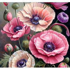 Алмазная мозаика "Маки розовые" Алмазная мозаика "Маки розовые"