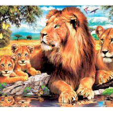 Алмазная мозаика "СЕМЬЯ ЛЬВОВ" Алмазная мозаика "СЕМЬЯ ЛЬВОВ"