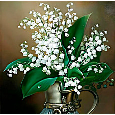 Алмазная мозаика "Ландыши в вазе" Алмазная мозаика "Ландыши в вазе"
