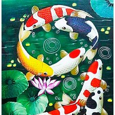 Алмазная мозаика "9 карпов"