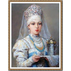 Алмазная мозаика "Боярыня с подносом"