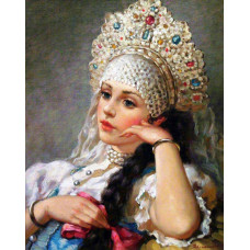 Алмазная мозаика "Красавица в кокошнике" Алмазная мозаика "Красавица в кокошнике"