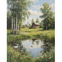 Алмазная мозаика пруд Алмазная мозаика пруд
